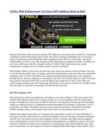 XyMax Male Enhancement- Get Your Self Confidence Back on Bed!