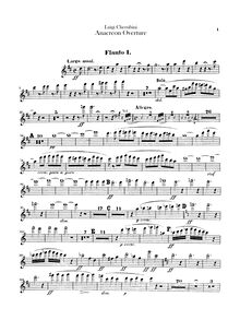 Partition flûte 1, 2 (double Piccolo), Anacréon, ou L’amour fugitif