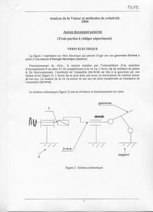UTBM 2004 fq52 analyse de valeur et methodes de creativite genie mecanique et conception semestre 2 final