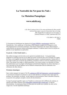 La Neutralité du Net pour les Nuls : La Mutation Panoptique www ...