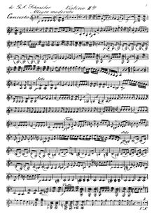 Partition violons II, Concertos pour vents, Opp.83-90, F major, Schneider, Georg Abraham par Georg Abraham Schneider