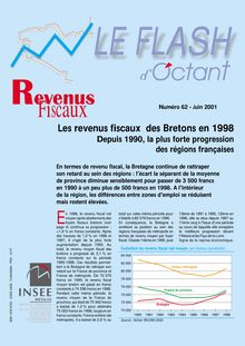 Les revenus fiscaux  des Bretons en 1998 (Flash d Octant n° 62)