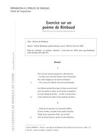 Champs lexicaux, Exercice sur un poème de Rimbaud