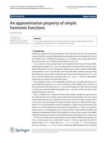 An approximation property of simple harmonic functions