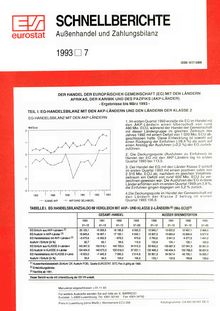 SCHNELLBERICHTE Außenhandel und Zahlungsbilanz. 1993 7
