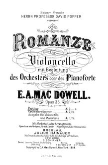 Partition compléte, Romanze, Romanze für Violoncello mit begleitung des Orchester s oder des Pianoforte, Op.35
