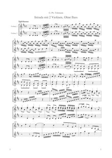 Partition complète, Intrada mit 2 Violinen, ohne basse, D major