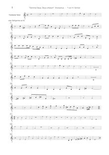 Partition chœur 2: ténor-Trombone [G2 clef], Domine deus, Deus virtutum