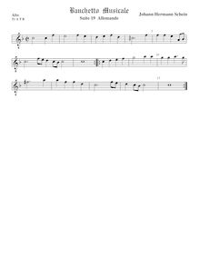 Partition ténor viole de gambe 1, octave aigu clef, Banchetto Musicale
