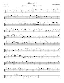 Partition ténor viole de gambe 1, alto clef, madrigaux pour 5 voix par  Felice Anerio