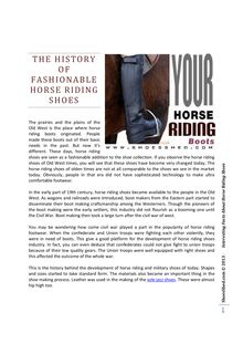 The History Of Fashionable Horse Riding Shoe