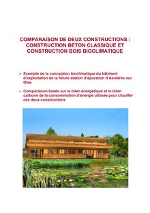 COMPARAISON DE DEUX CONSTRUCTIONS : CONSTRUCTION BETON CLASSIQUE ...