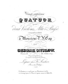 Partition parties complètes, corde quatuor No.27, Op.53, Onslow, Georges