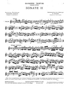 Partition de violon, 12 violon sonates et a Pastorale, Op.1