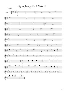 Partition flûte, Symphony No.2 en E-flat major, E♭ major, Chase, Alex par Alex Chase