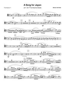 Partition Trombone 1, A Song pour Japan, Verhelst, Steven