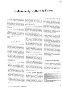 La division Agriculture de l Insee - Numéro 83-84 - décembre 1997