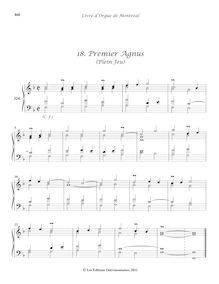Partition 324-3, Messe Double (fin): , Premier Agnus (Plein Jeu) - , 2e Agnus à 2 Chœurs, Livre d orgue de Montréal