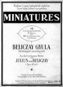 Partition complète, Miniatures, Beliczay, Gyula
