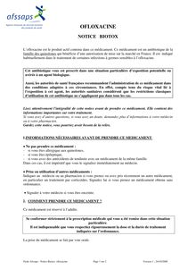 Notices Biotox des médicaments - Ofloxacine 24/10/2008