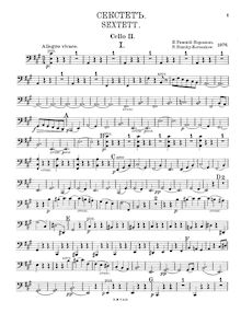 Partition violoncelle 2, corde Sextet, Струнный секстет, A major