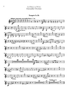 Partition trompette 1, 2 (en E♭), Euryanthe, Grosse heroisch-romantische Oper in drei Akten