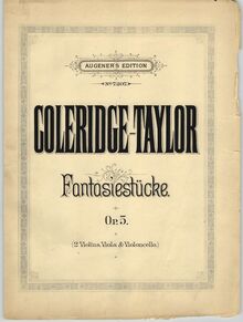 Partition couverture couleur, 5 Fantasiestücke, Coleridge-Taylor, Samuel