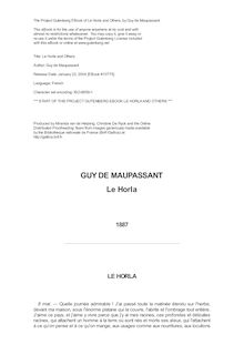 Le Horla and Others par Guy de Maupassant