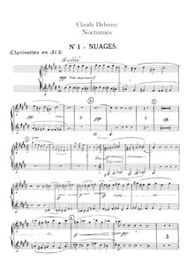 Partition clarinette 1/2 (B♭, A), nocturnes, Debussy, Claude