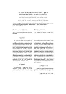 DETECCIÓN DE VARIABILIDAD GENÉTICA POR MICROSATÉLITES EN EL ALANO ESPAÑOL (MICROSATELLITE VARIATION IN SPANISH ALANO DOGS)