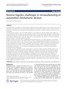 Reverse logistics challenges in remanufacturing of automotive mechatronic devices