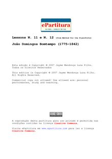 Partition complète, leçons I & II, Bomtempo, João Domingos