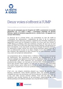 [TRIBUNE] Deux voies s offrent à l UMP - Oct. 2012