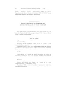 Prix de thèse et de mémoire du Centre français de droit comparé - autre ; n°1 ; vol.57, pg 200-201