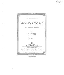 Partition complète et , partie, Valse mélancolique, C minor