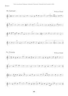 Partition ténor en G2 clef  (Galliard + Coranta), Newe ausserlesene Paduanen, Galliarden, Cantzonen, Allmand und Couranten