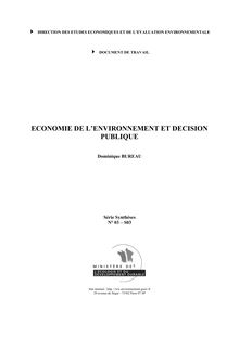 Economie de l environnement et décision publique.