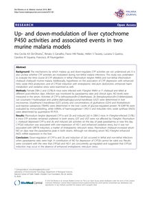 Up- and down-modulation of liver cytochrome P450 activities and associated events in two murine malaria models