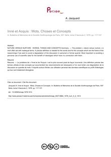 Inné et Acquis : Mots, Choses et Concepts - article ; n°2 ; vol.5, pg 117-137