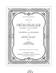Partition violoncelle et partition de piano, solo , partie, Frühlingslied, Op.31