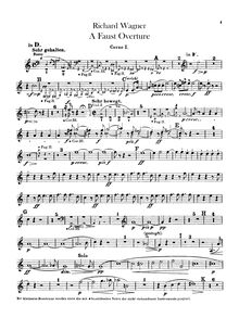 Partition cor 1, 2, 3, 4 (en D), Eine Faust-Ouvertüre, D minor, Wagner, Richard