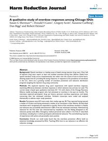 A qualitative study of overdose responses among Chicago IDUs