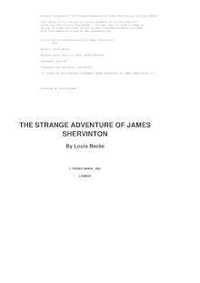 The Strange Adventure Of James Shervinton - 1902