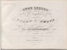 Partition complète, Fünf chansons, Op.5, Curschmann, Friedrich