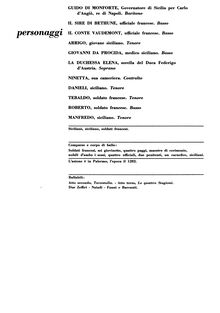 Partition complète, Les vêpres siciliennes, Opéra en cinq actes par Giuseppe Verdi