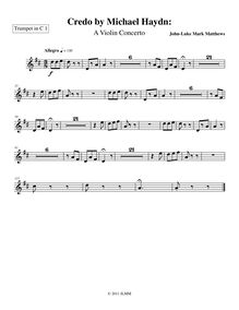 Partition trompette 1 (C), Credo by Michael Haydn: A violon Concerto