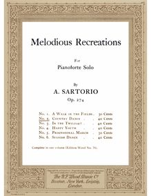 Partition No., Country danse, Melodious Recreations, Sartorio, Arnoldo