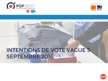 POP2017 - BVA / Orange - Intentions de vote vague 5 (septembre 2016)
