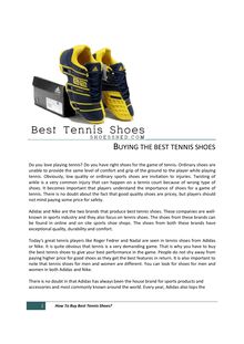 Buying the best tennis shoes