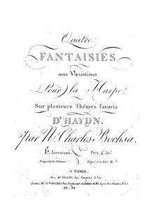 Partition complète, Four Fantaises, Bochsa, Nicholas Charles